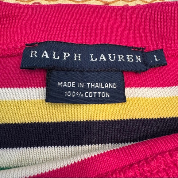 Ralph Lauren Striped Multicolor Women's Boat Neck Top Size Large - Picture 6 of 7